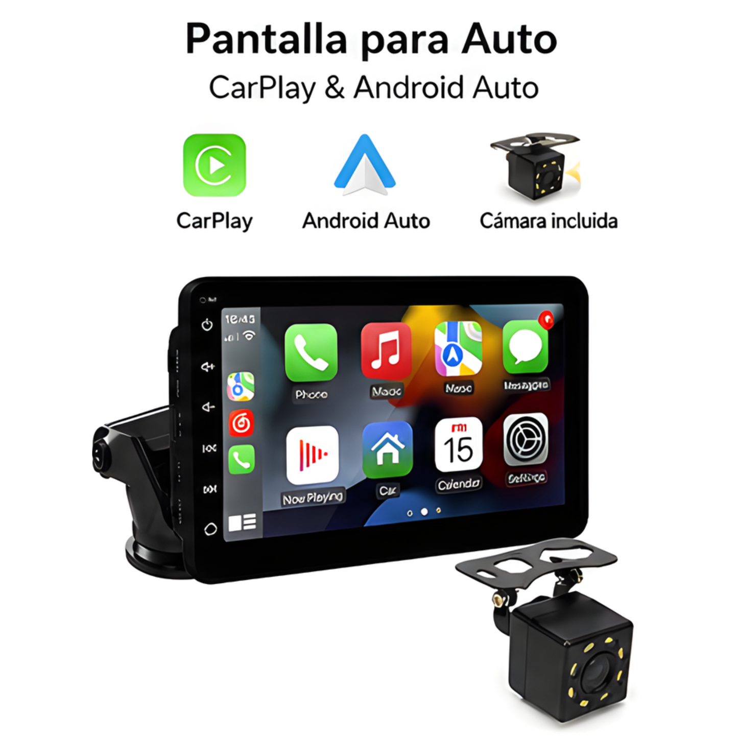 Pantalla Multimedia CarPlay y Android Auto con Cámara de Reversa