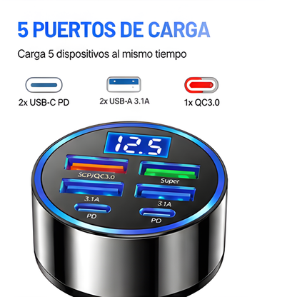 Cargador Rápido USB para Auto 250W