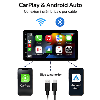 Pantalla Multimedia CarPlay y Android Auto con Cámara de Reversa