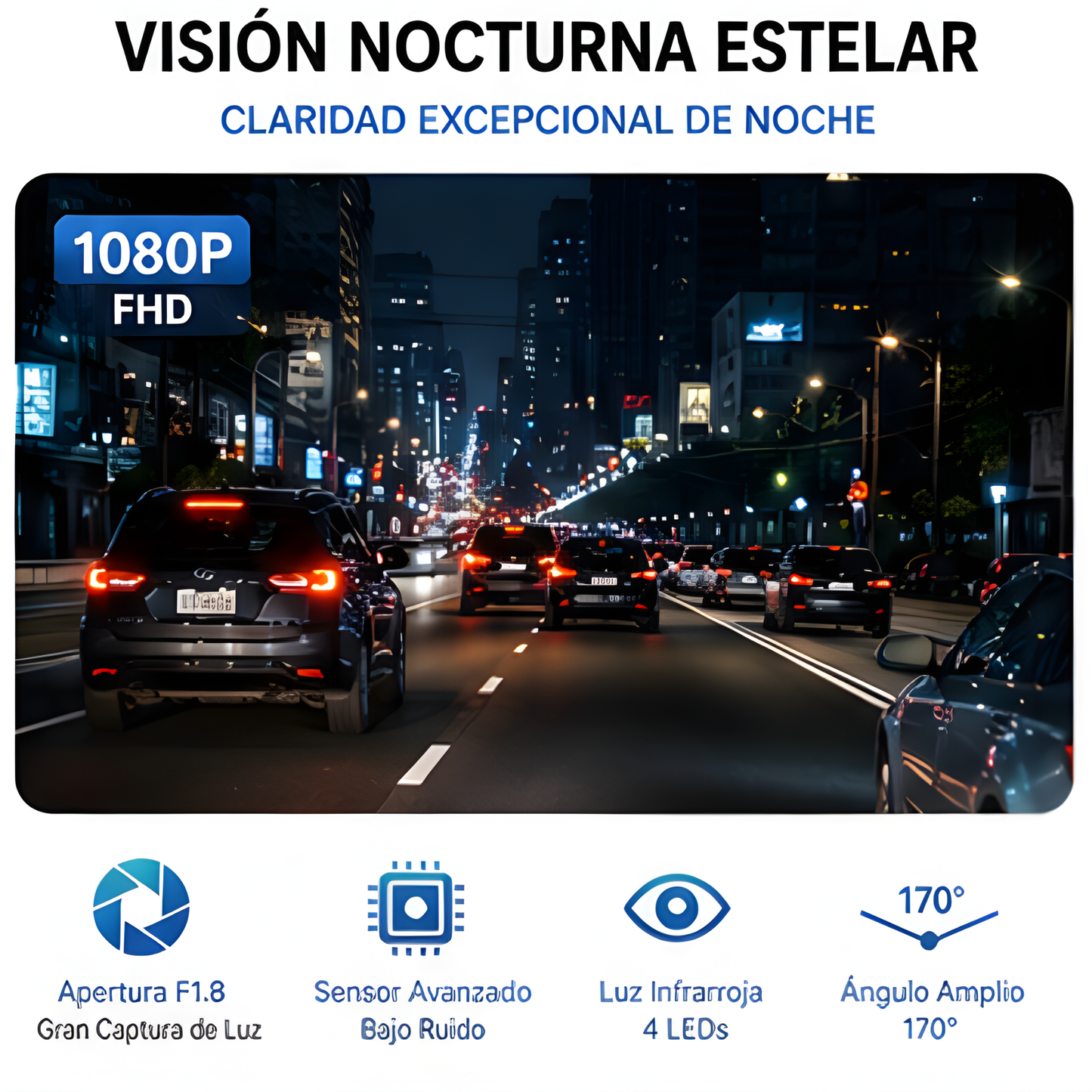 Cámara Dashcam HD con Cámaras de Reversa para Auto