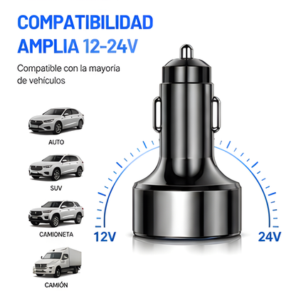Cargador Rápido USB para Auto 250W