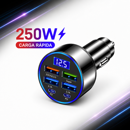 Cargador Rápido USB para Auto 250W