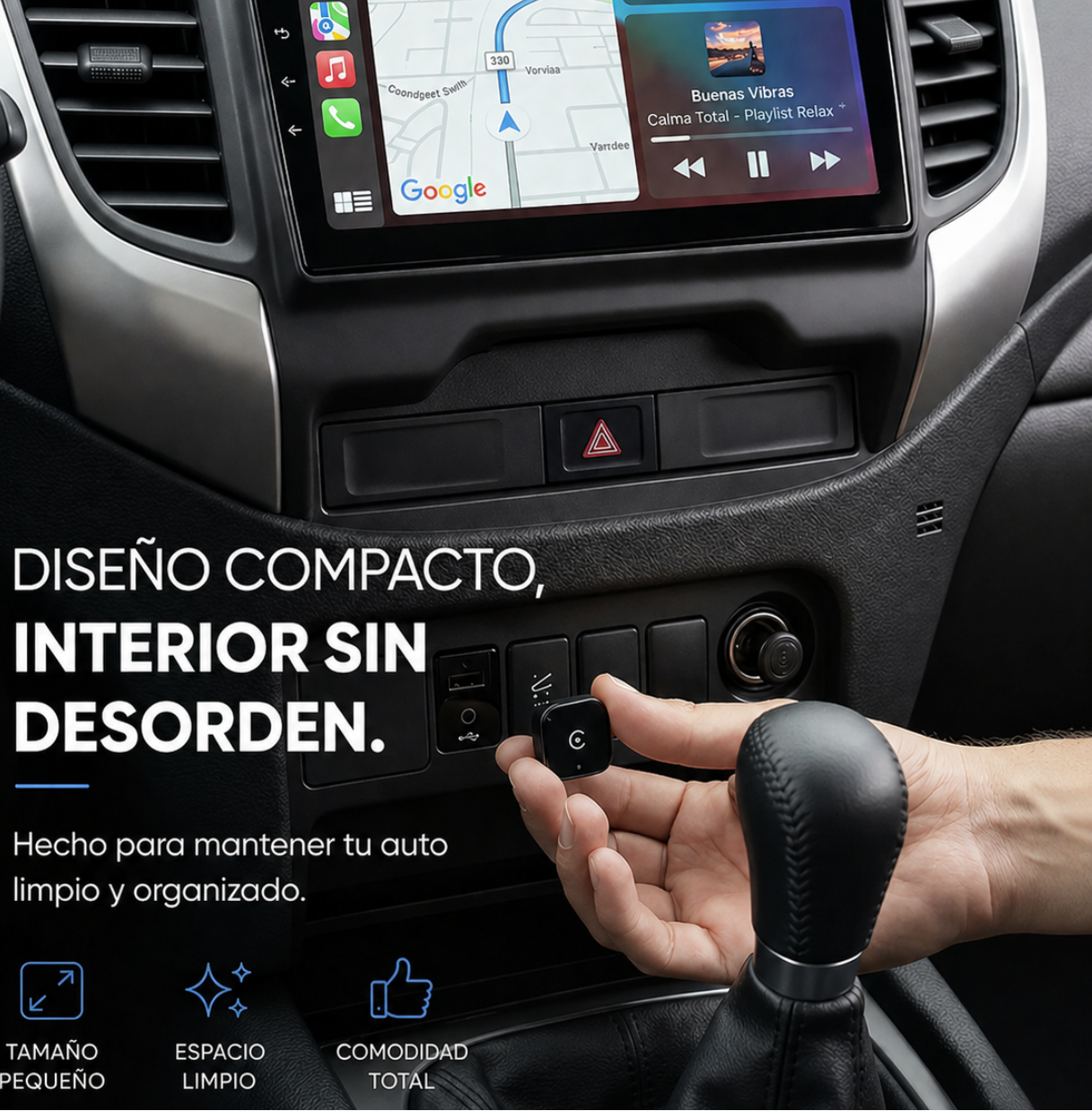 Adaptador inalámbrico CarPlay y Android